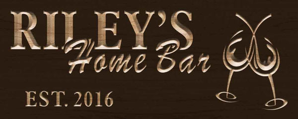 ADVPRO Name Personalized Home BAR Cheers with Est. Year Wood Engraved Wooden Sign wpc0165-tm - Brown