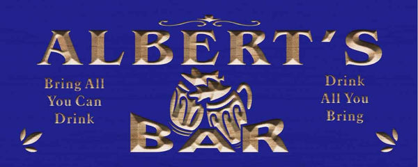 ADVPRO Name Personalized BAR Bring All You Can Drink Wood Engraved Wooden Sign wpc0170-tm - Blue