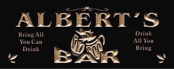 ADVPRO Name Personalized BAR Bring All You Can Drink Wood Engraved Wooden Sign wpc0170-tm - Black