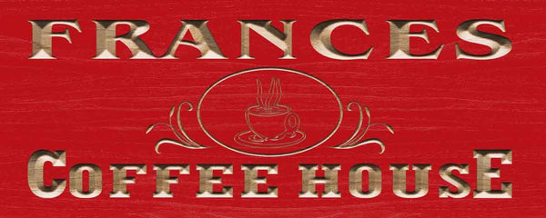 ADVPRO Name Personalized Coffee House Cup Decoration Wood Engraved Wooden Sign wpc0173-tm - Red