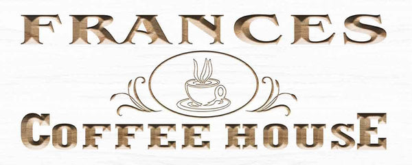 ADVPRO Name Personalized Coffee House Cup Decoration Wood Engraved Wooden Sign wpc0173-tm - White