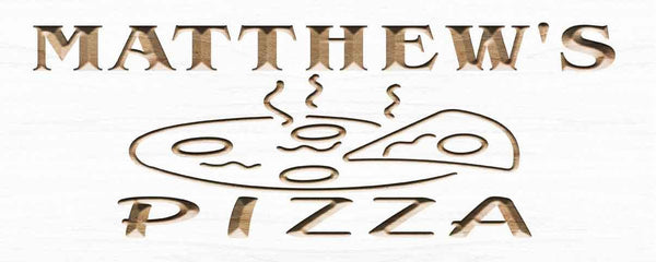 ADVPRO Name Personalized Pizza Shop Decoration Wood Engraved Wooden Sign wpc0174-tm - White