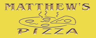 ADVPRO Name Personalized Pizza Shop Decoration Wood Engraved Wooden Sign wpc0174-tm - Yellow