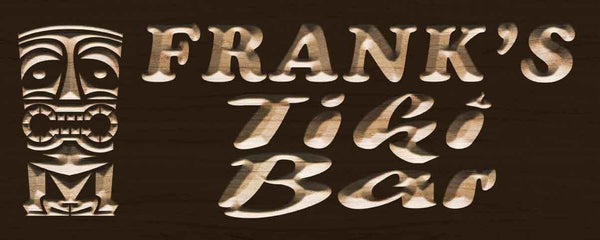 ADVPRO Name Personalized Tiki BAR Mask Wood Engraved Wooden Sign wpc0177-tm - Brown