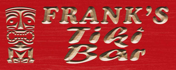 ADVPRO Name Personalized Tiki BAR Mask Wood Engraved Wooden Sign wpc0177-tm - Red