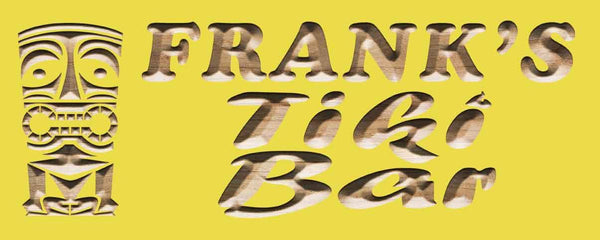 ADVPRO Name Personalized Tiki BAR Mask Wood Engraved Wooden Sign wpc0177-tm - Yellow