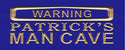 ADVPRO Name Personalized Man CAVE Warning Wood Engraved Wooden Sign wpc0182-tm - Blue