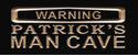 ADVPRO Name Personalized Man CAVE Warning Wood Engraved Wooden Sign wpc0182-tm - Black