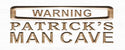 ADVPRO Name Personalized Man CAVE Warning Wood Engraved Wooden Sign wpc0182-tm - White