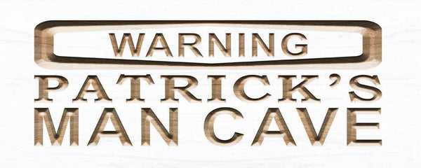 ADVPRO Name Personalized Man CAVE Warning Wood Engraved Wooden Sign wpc0182-tm - White