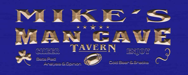 ADVPRO Name Personalized Man CAVE Sports Tavern Bar Pub Wood Engraved Wooden Sign wpc0184-tm - Blue
