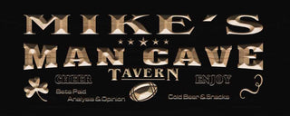 ADVPRO Name Personalized Man CAVE Sports Tavern Bar Pub Wood Engraved Wooden Sign wpc0184-tm - Black