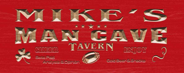ADVPRO Name Personalized Man CAVE Sports Tavern Bar Pub Wood Engraved Wooden Sign wpc0184-tm - Red