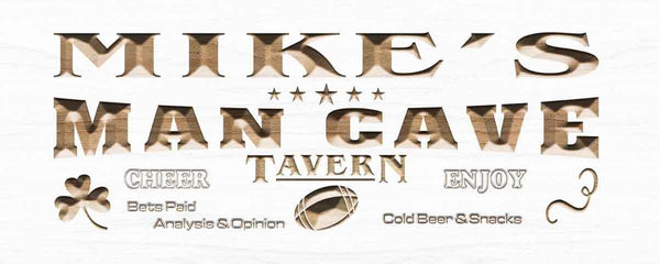 ADVPRO Name Personalized Man CAVE Sports Tavern Bar Pub Wood Engraved Wooden Sign wpc0184-tm - White