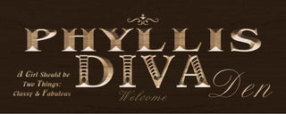 ADVPRO Name Personalized Diva DEN Girl Studio Room Decoration Wood Engraved Wooden Sign wpc0193-tm - Brown