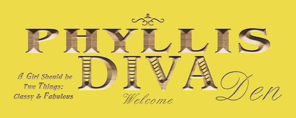ADVPRO Name Personalized Diva DEN Girl Studio Room Decoration Wood Engraved Wooden Sign wpc0193-tm - Yellow