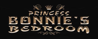 ADVPRO Name Personalized Princess Bedroom Girl Room Wood Engraved Wooden Sign wpc0197-tm - Black