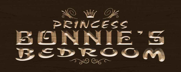 ADVPRO Name Personalized Princess Bedroom Girl Room Wood Engraved Wooden Sign wpc0197-tm - Brown