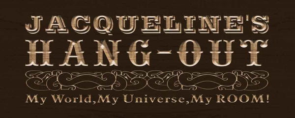 ADVPRO Name Personalized Hang Out Girl Room Decoration Wood Engraved Wooden Sign wpc0198-tm - Brown