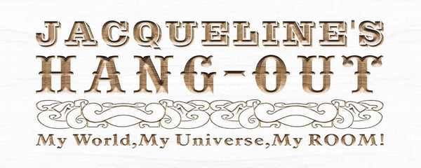 ADVPRO Name Personalized Hang Out Girl Room Decoration Wood Engraved Wooden Sign wpc0198-tm - White
