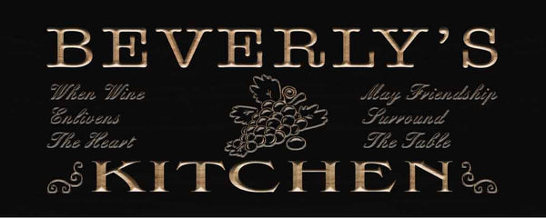 ADVPRO Name Personalized Kitchen Woman Cave Gifts Wood Engraved Wooden Sign wpc0199-tm - Black