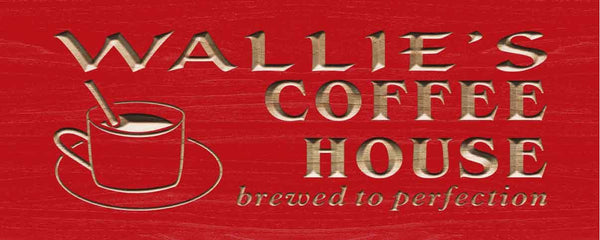 ADVPRO Name Personalized Coffee House Cup Shop Wood Engraved Wooden Sign wpc0202-tm - Red