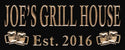 ADVPRO Name Personalized Grill House with Est. Year Bar Wood Engraved Wooden Sign wpc0208-tm - Black
