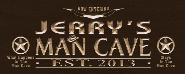 ADVPRO Name Personalized Man CAVE with EST. Year Wood Engraved Wooden Sign wpc0214-tm - Brown