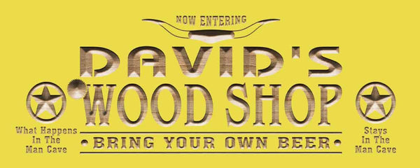 ADVPRO Name Personalized Wood Shop Bring Your Own Beer Wood Engraved Wooden Sign wpc0215-tm - Yellow