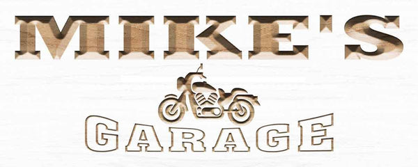 ADVPRO Name Personalized Motorcycle Garage Man Cave Wood Engraved Wooden Sign wpc0217-tm - White