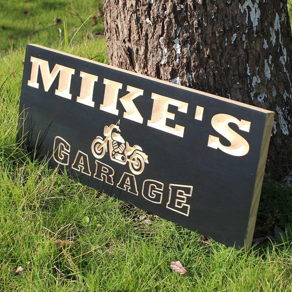 ADVPRO Name Personalized Motorcycle Garage Man Cave Wood Engraved Wooden Sign wpc0217-tm - Details 3