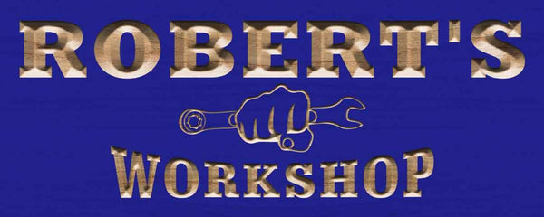 ADVPRO Name Personalized Workshop Garage Man Cave Wood Engraved Wooden Sign wpc0218-tm - Blue