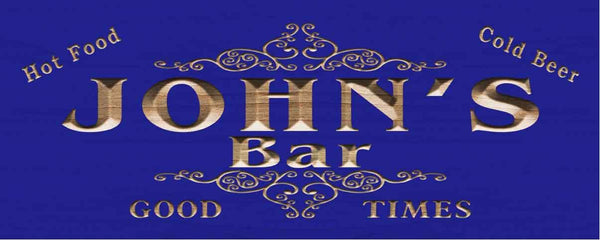 ADVPRO Name Personalized BAR Good Times Beer Wood Engraved Wooden Sign wpc0219-tm - Blue
