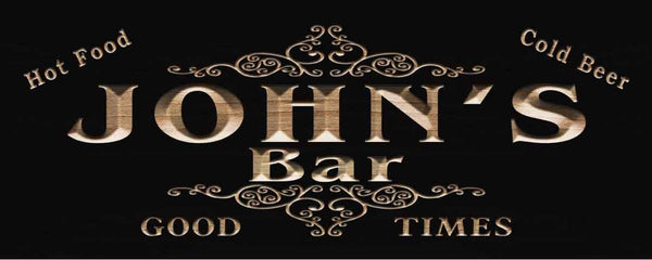 ADVPRO Name Personalized BAR Good Times Beer Wood Engraved Wooden Sign wpc0219-tm - Black