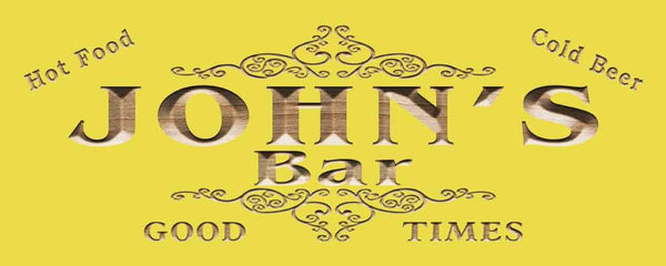 ADVPRO Name Personalized BAR Good Times Beer Wood Engraved Wooden Sign wpc0219-tm - Yellow