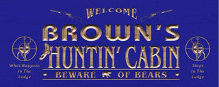 ADVPRO Name Personalized Hunting Cabin Man Cave Wood Engraved Wooden Sign wpc0220-tm - Blue