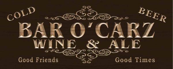 ADVPRO Name Personalized Wine & ALE BAR Wood Engraved Wooden Sign wpc0221-tm - Brown