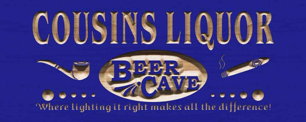 ADVPRO Name Personalized Beer CAVE Cigar Room Gifts Man Cave Wood Engraved Wooden Sign wpc0222-tm - Blue