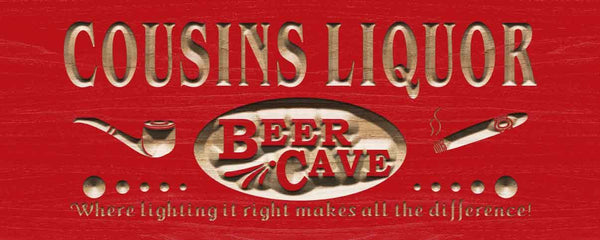 ADVPRO Name Personalized Beer CAVE Cigar Room Gifts Man Cave Wood Engraved Wooden Sign wpc0222-tm - Red