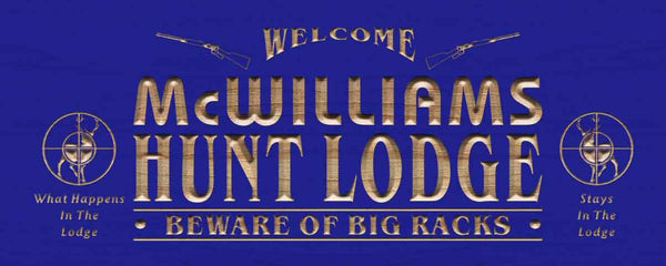 ADVPRO Name Personalized Hunt Lodge Hunting Decoration Wood Engraved Wooden Sign wpc0224-tm - Blue