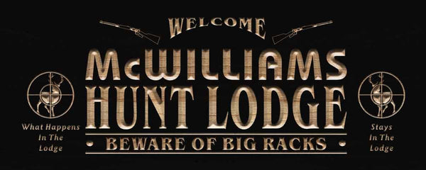 ADVPRO Name Personalized Hunt Lodge Hunting Decoration Wood Engraved Wooden Sign wpc0224-tm - Black