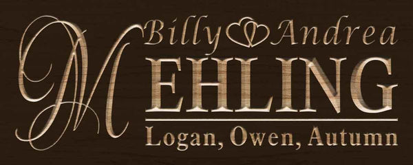 ADVPRO Whole Family Names Personalized Father Mother Offspring Wood Engraved Wooden Sign wpc0226-tm - Brown