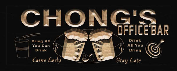 ADVPRO Name Personalized Office Bar Decoration Gifts Wood Engraved Wooden Sign wpc0227-tm - Black