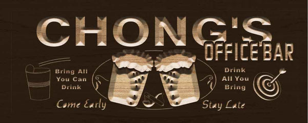 ADVPRO Name Personalized Office Bar Decoration Gifts Wood Engraved Wooden Sign wpc0227-tm - Brown