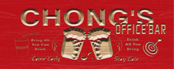 ADVPRO Name Personalized Office Bar Decoration Gifts Wood Engraved Wooden Sign wpc0227-tm - Red