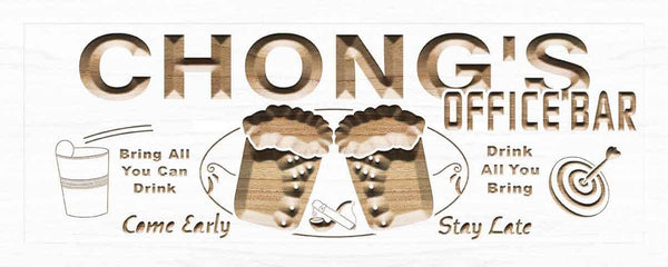 ADVPRO Name Personalized Office Bar Decoration Gifts Wood Engraved Wooden Sign wpc0227-tm - White