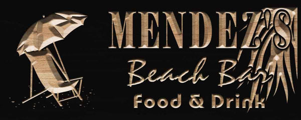 ADVPRO Name Personalized Beach BAR Umbrella Wood Engraved Wooden Sign wpc0233-tm - Black