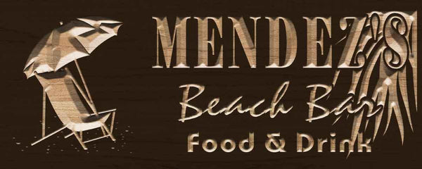 ADVPRO Name Personalized Beach BAR Umbrella Wood Engraved Wooden Sign wpc0233-tm - Brown