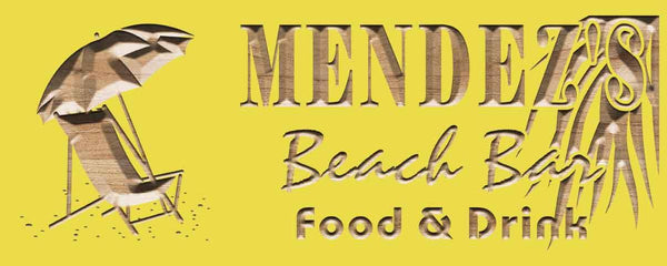 ADVPRO Name Personalized Beach BAR Umbrella Wood Engraved Wooden Sign wpc0233-tm - Yellow