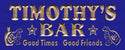 ADVPRO Name Personalized BAR Stars Good Times Good Friends Wood Engraved Wooden Sign wpc0236-tm - Blue